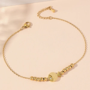Minimalistisch Titaniumstaal Karper Bel Vis Armband Voor Dames Heren Verguld Roestvrij Staal Gematteerd Hanger Sieraden Cadeau