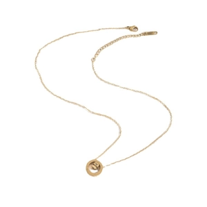 Collana minimalista in acciaio inossidabile placcato oro 18k con ciondolo tondo in cristallo