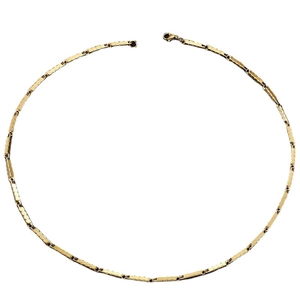 Polished golden bamboo link titanium steel necklace with lobster clasp for men