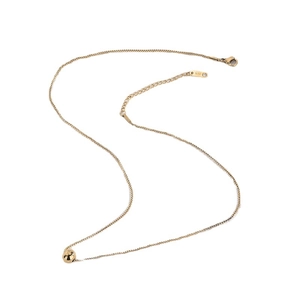 Collar de acero inoxidable dorado K18 con colgante de bola redonda y cadena en forma de S