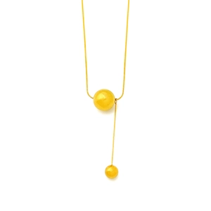 Elegante gouden titanium stalen ketting met minimalistische gepolijste balhangers