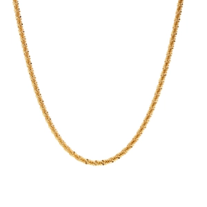 Elegant 18K gold-plated titanium steel starburst popcorn chain necklace for women