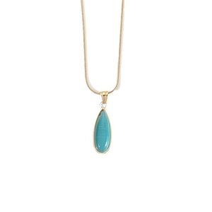 Collana vintage con catena a serpente dorata e ciondolo a cuore in pietra occhio di gatto