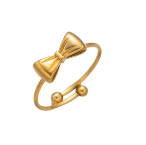Polierter goldener Schleifenring aus Titanstahl mit verstellbarem offenem Design