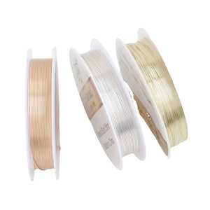Set di fili di rame da 0,6mm in oro, argento e oro rosa su rocchetti per bijoux fai-da-te