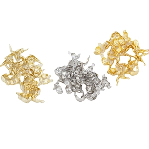 Cubiertas de cuentas de engarce de oro 18K para joyería en tonos oro plata y oro rosa