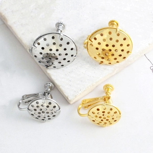 Convertitori per orecchini a clip in oro 14K e argento con dischi porosi per gioielli fai da te