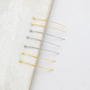 Tiges à Tête Ronde en Cuivre pour la Fabrication de Bijoux Fournitures de Bricolage Apprêts de Perlage Électroplaqués Accessoires Métalliques Minimalistes