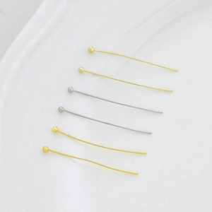 Lot de clous à tête ronde plaqués or 18K et argent 14K pour la création de bijoux