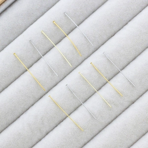 DIY jewelry 18k gold and silver plated metal flat head T-pins for beading and craft making