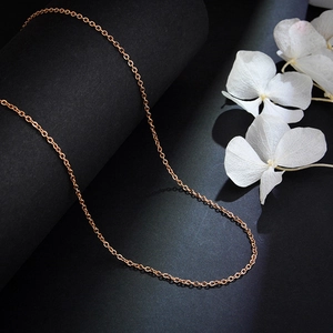 Minimalistische 18k Roségold plattierte Edelstahl O-Kette Halskette für Damen