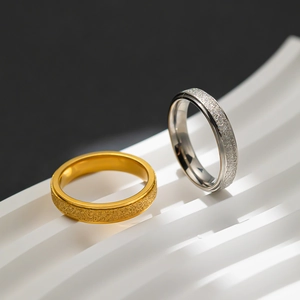 Minimalistischer Titanstahl Mattierter Ring Unisex Gold Silber Beschichtet Geometrischer Fingerring Modeschmuck Geschenk