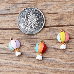 Pendentifs montgolfière colorés en alliage pour la création de bijoux DIY style coréen
