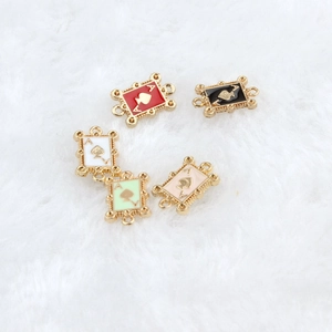 DIY Ace of Spades charms in five colors with gold alloy base and enamel finish for jewelry