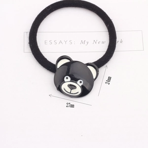 Accessoire élastique cheveux ours noir, alliage doré, taille de l'ornement 27x24mm