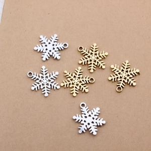 Matte Gold Silber Legierung Schneeflocke Anhänger Für DIY Schmuckherstellung Winter Weihnachten Charm Für Armband Kette Ohrringe Damen