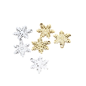Gold- und silberne Schneeflocken-Anhänger aus Metall für DIY-Schmuck wie Armbänder