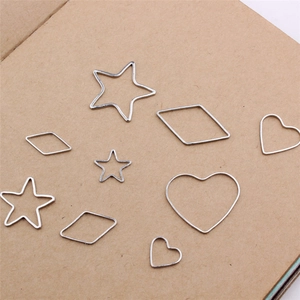 Assorted geometric hollow metal frames for DIY earring making in silver finish