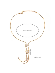 Dettaglio dimensioni della collana cuore lunghezza 38,5cm con intarsio in madreperla