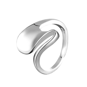 Moderne S925 sterling zilveren ring met minimalistisch vloeibaar metaal druppel ontwerp