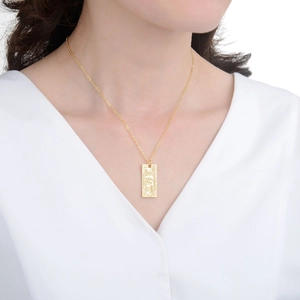 Golden 100 dollar bill pendant necklace hip hop style jewelry for trendy street fashion