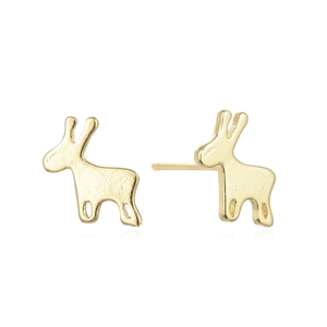 Orecchini a lobo minimalisti a forma di cervo in argento S925 placcati in oro