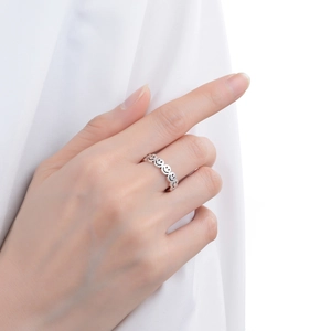 Vintage Thai silver smiling face ring with a minimalist hollow design for men and women