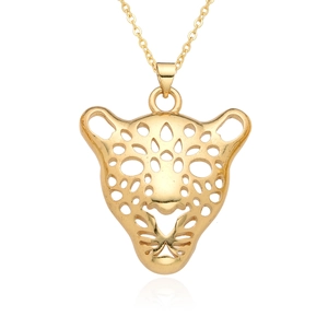 Hip-Hop-Halskette mit goldener Panther-Anhänger und hohlem Design für Damen und Herren