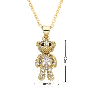 Detaillierte Ansicht der Gold-Teddybär-Kette mit den Maßen 20 mm Höhe und 10 mm Breite