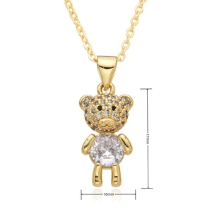 Detailansicht eines Goldbären-Anhängers mit Maßen von 17 mm Höhe und 10 mm Breite