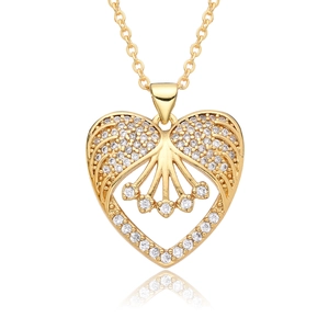 Goldene Herz-Halskette mit funkelnden Zirkoniasteinen und feiner Gliederkette