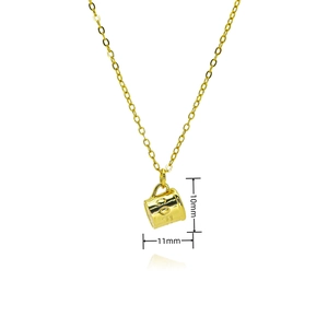 Minimalistische 18K vergoldete Kaffeetassen-Halskette aus Kupfer mit COF-Gravur