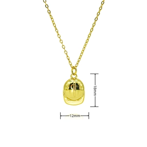 Hip-Hop-Halskette mit 18 Karat vergoldetem Kupfer und kreativem 18mm Helm-Anhänger