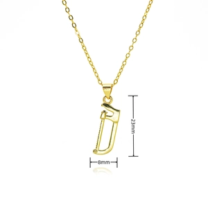 Hip-Hop-Halskette mit 18k vergoldetem Säge-Anhänger, Abmessungen von 23mm x 8mm