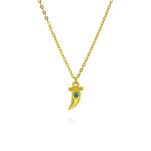 Collier en argent sterling avec turquoise et finition dorée style minimaliste