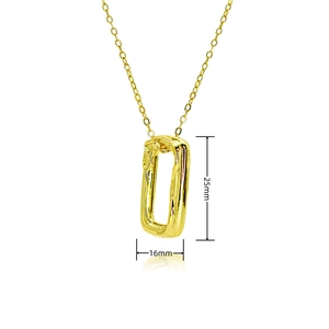 Detailed dimensions of 25mm x 16mm for this gold-plated square molten pendant necklace