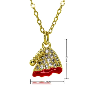 Vue détaillée de la taille du pendentif bonnet de Noël doré 18 carats de 13mm x 12mm