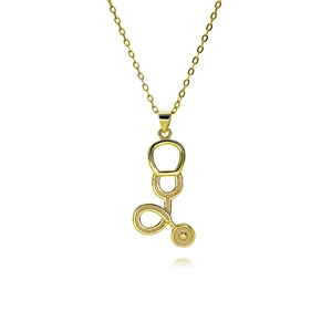 Minimalist gold stethoscope pendant necklace with fine chain for doctors and nurses