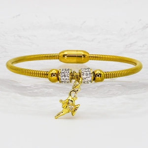 Luxus Edelstahl Magnet Schlangenkette Charm Armband Mit Strass Kaffeetasse Wunderlampe Anhänger Für Damen Schmuck