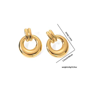 Elegant gold hollow spiral earrings for women with high gloss finish in 3cm x 2.3cm