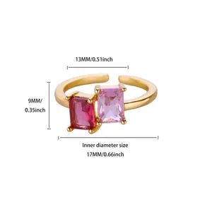 Dettaglio dell'anello placcato oro 18K con dimensioni 13x9mm e diametro interno di 17mm