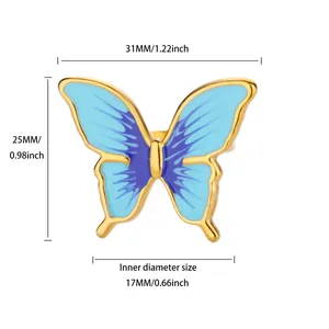 Detailed size chart of butterfly ring showing 31mm width and 17mm inner diameter