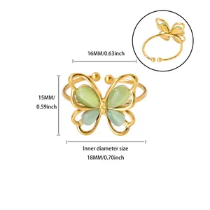 Detalle de dimensiones del anillo mariposa con altura 16mm y diámetro interno 18mm