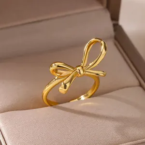 Minimalistische Kupfer Verstellbare Ring Für Damen Herren Schleife Schmetterling Arabische Geometrische Offene Fingerring Modeschmuck Geschenk