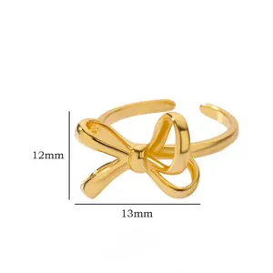 Minimalistischer polierter goldener Schleifenring, verstellbare Größe 12 mm x 13 mm Maße