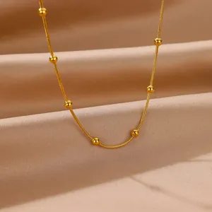 Collier Chaîne Serpent en Acier Inoxydabile Plaqué Or 18K Minimaliste Collier de Clavicule Géométrique pour Femme Bijoux