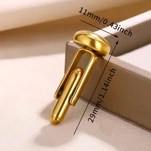 Detailed view of polished gold cufflinks with 11mm diameter and 29mm length dimensions