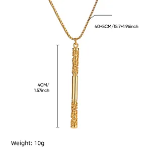 Collier bâton Ruyi Jingu Bang doré pour hommes et femmes avec gravures en relief fines