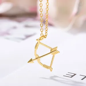 Gouden Cupido boog en pijl hanger ketting voor heren en dames in hiphop modestijl