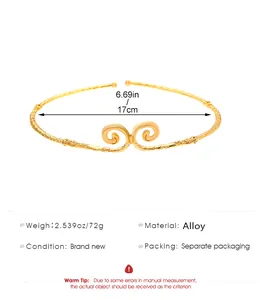 Golden Sun Wukong bangle details showing 17cm diameter and 72g weight on white background